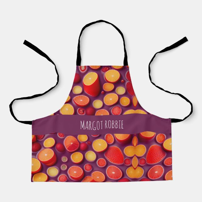Gin Tonic Orange Colorful Pattern Apron (Front)
