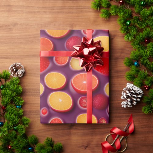 Gin Tonic Orange Colorful Pattern Wrapping Paper