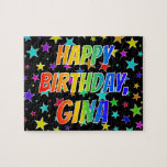 [ Thumbnail: "Gina" First Name, Fun "Happy Birthday" Jigsaw Puzzle ]