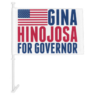 Gina Hinojosa for Governor 2026 Texas Election Car Flag