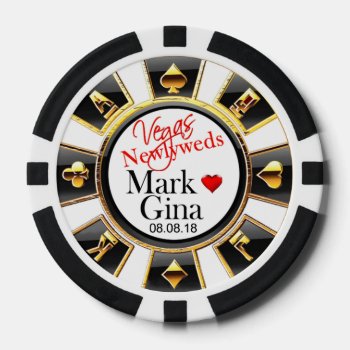 Gina & Mark Wedding Vegas Casino Chip by glamprettyweddings at Zazzle
