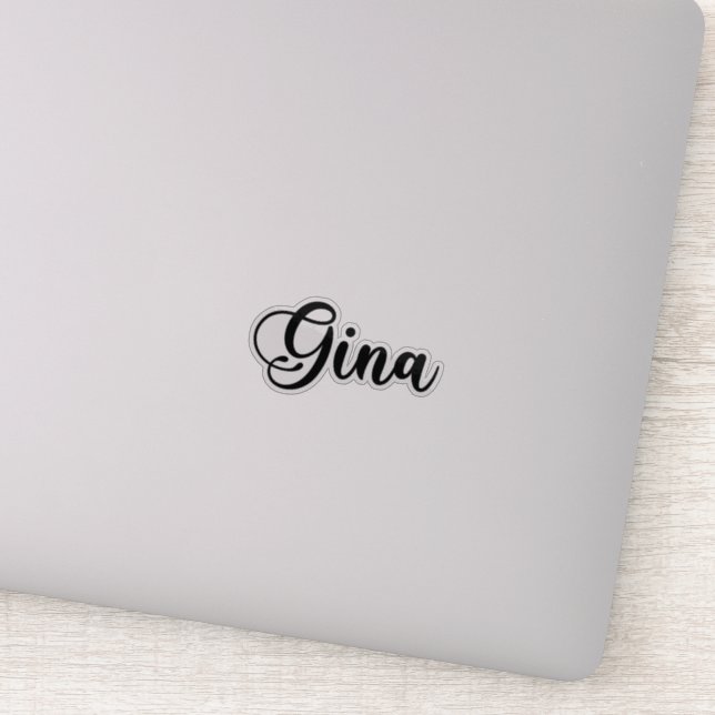 Gina Name - Handwritten Calligraphy Sticker (Detail)