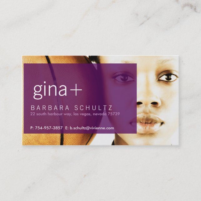 Gina's Face [purple] Business Cards (Front)