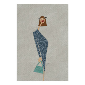 Ginette en promenade Glam Fashion Art Poster