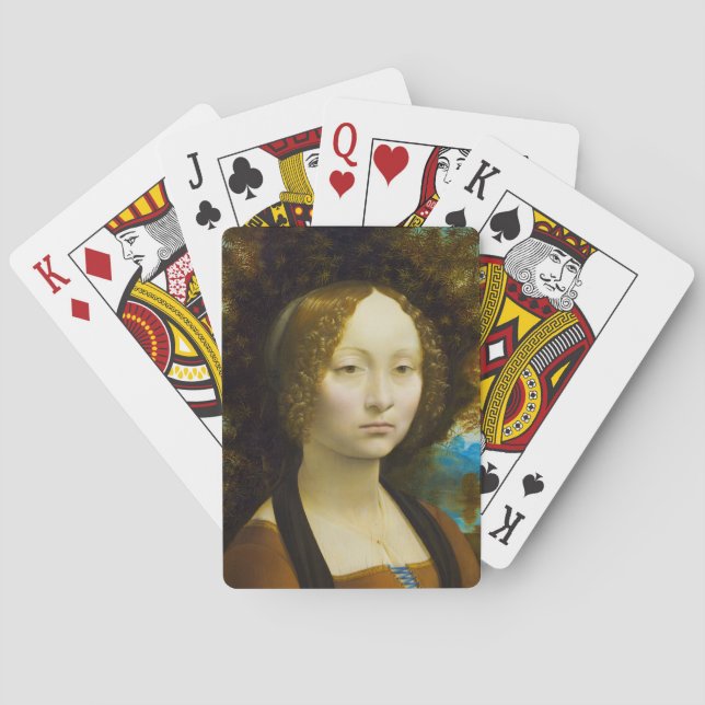 Ginevra de' Benci by Leonardo da Vinci Poker Cards (Back)