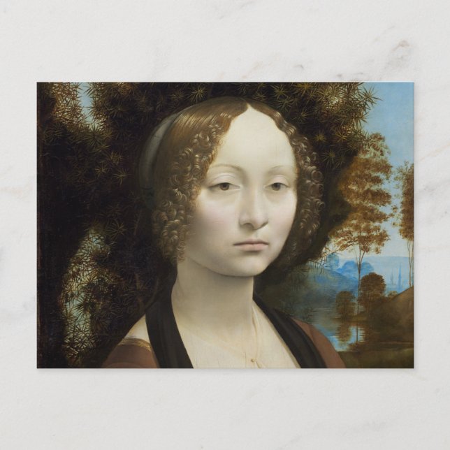 Ginevra de Benci by Leonardo da Vinci Postcard (Front)