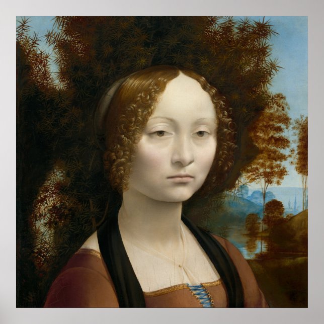Ginevra de Benci by Leonardo da Vinci Poster (Front)