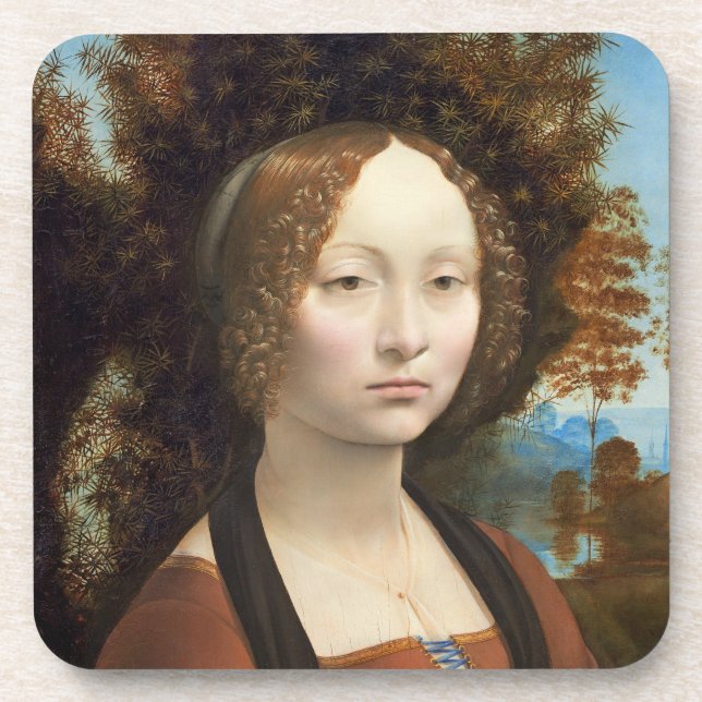 Ginevra de' Benci, c. 1474- 78 Beverage Coaster (Front)
