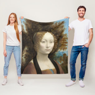 Ginevra de' Benci Leonardo da Vinci Fleece Blanket