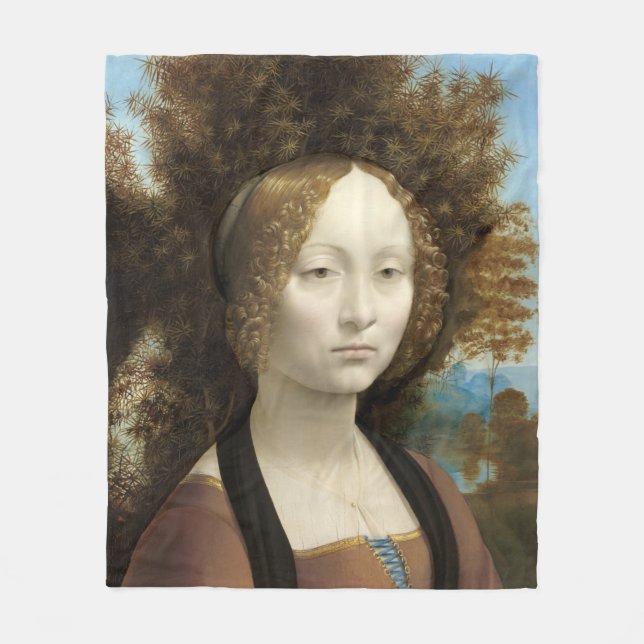 Ginevra de' Benci Leonardo da Vinci  Fleece Blanket (Front)