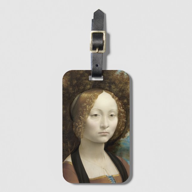 Ginevra de' Benci Leonardo da Vinci    Luggage Tag (Front Vertical)