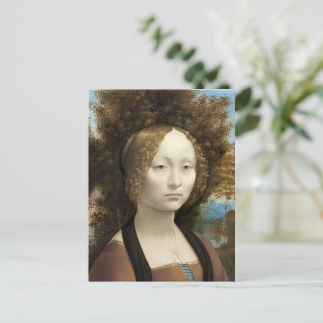 Ginevra de' Benci Leonardo da Vinci   Postcard (Standing Front)