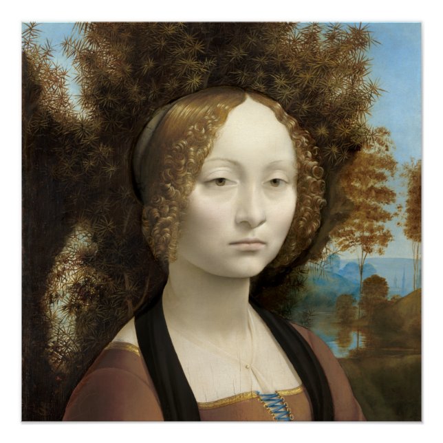 Ginevra de' Benci Leonardo da Vinci  Poster (Front)