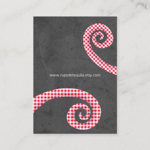 Gingam & Charcoal Gray Elegant Dark Vintage Business Card