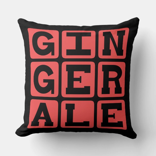 Ginger Ale, Upset Stomach Medicine Throw Pillow (Front)