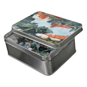 ginger and white cat dreaming under a bush jigsaw puzzle