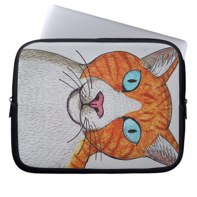 Ginger and white cat Electronics Bag (Front)