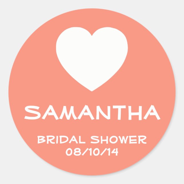 Ginger and White Heart Favor Seal (Front)