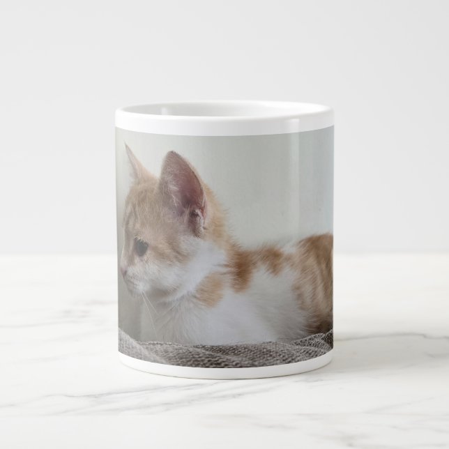 Ginger and White Kitten Giant Coffee Mug (Front)