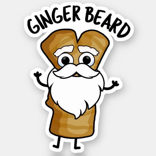 Ginger Beard Funny Gingerbread Food Pun  Sticker