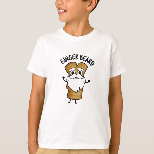 Ginger Beard Funny Gingerbread Food Pun  T-Shirt (Front)