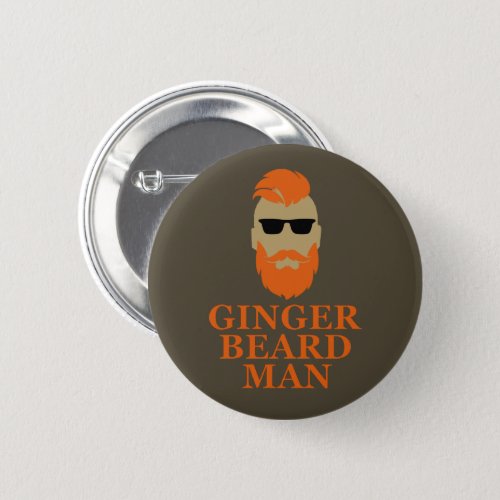 Ginger beard man funny bearded button