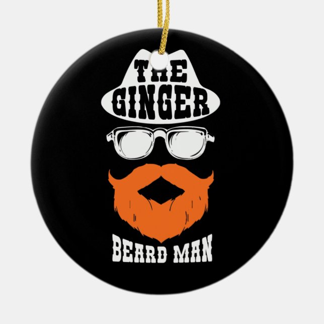 Ginger Beard Man Funny Redhead Irish Bearded Men Ceramic Ornament (Front)