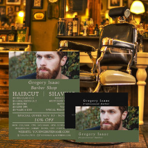Ginger Beard Model, Men's Barbers Advertising Flyer