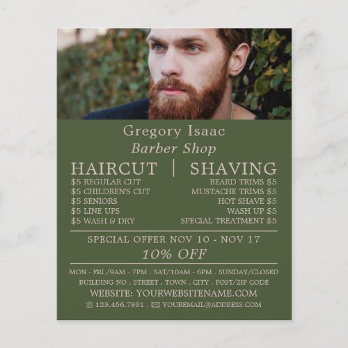Ginger Beard Model Mens Barbers Advertising Flyer