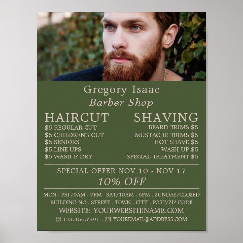 Ginger Beard Model Mens Barbers Advertising Poster