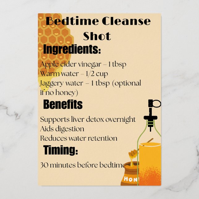 Ginger Beetroot Lemon Detox Shot Foil Invitation (Front)