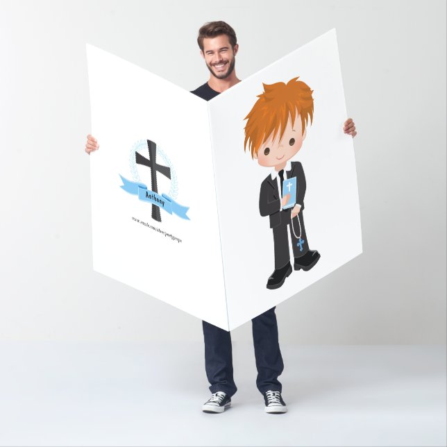 Ginger Boy First Holy Communion Congratulations Card (In Situ)