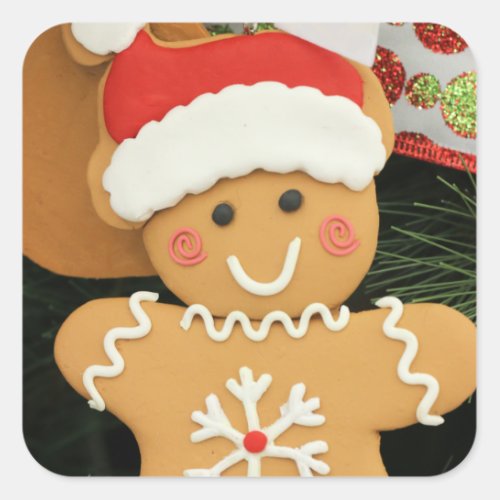 Ginger bread brownie square sticker