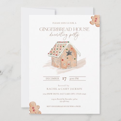 Ginger Bread House Decorating Party Invitation