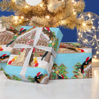 Ginger Bread House Labradors Painting Wrapping Paper
