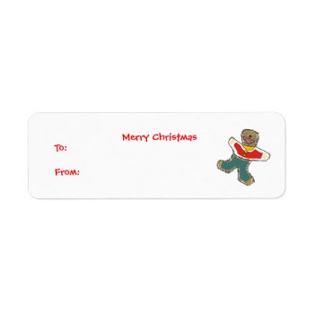 Ginger Bread Man Christmas Gift Labels by OneStopGiftShop at Zazzle