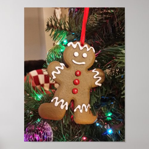 Ginger Bread Man Christmas photograph Poster