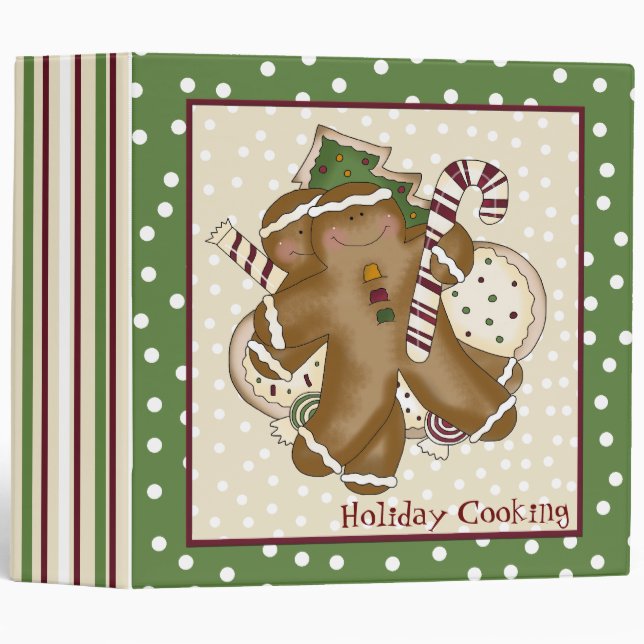Ginger Bread Man Holiday Recipe Binder (Front/Spine)