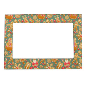 Ginger Bread Man Pattern National Gingerbread Day  Magnetic Frame