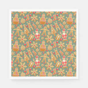 Ginger Bread Man Pattern National Gingerbread Day Napkins
