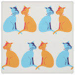 Ginger cat and blue cat fabric