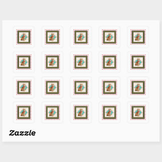 Ginger cat and Golden chain Hard plastic coaster Square Sticker