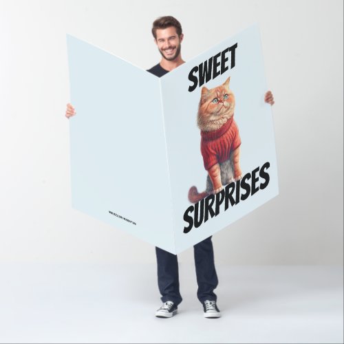 GINGER CAT ART BIGGEST HUGE BIRTHDAY GREETING CARD