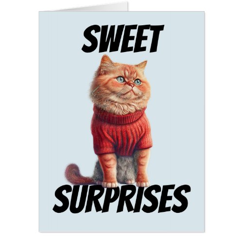 GINGER CAT ART BIGGEST HUGE BIRTHDAY GREETING CARD