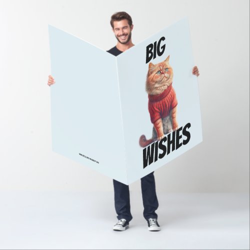 GINGER CAT ART BIGGEST HUGE BIRTHDAY GREETING CARD