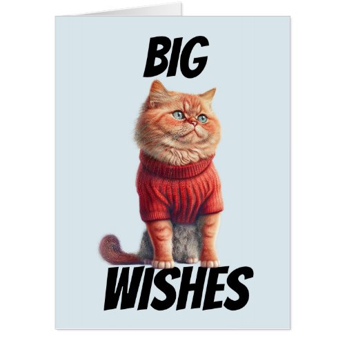 GINGER CAT ART BIGGEST HUGE BIRTHDAY GREETING CARD