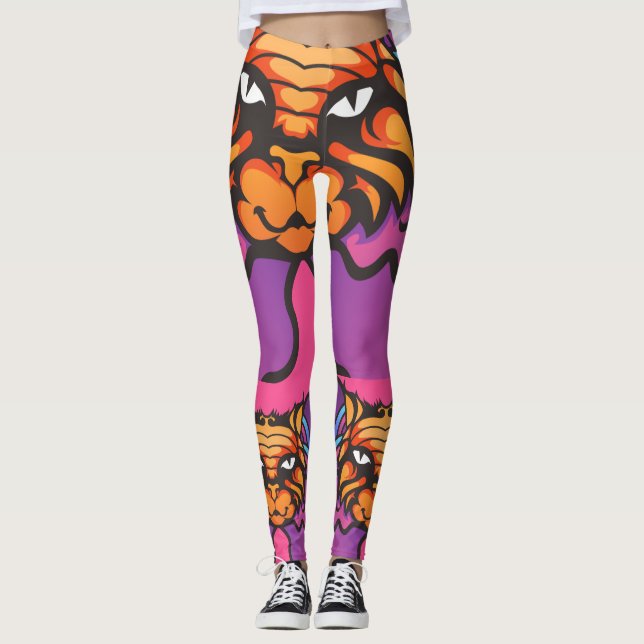 GINGER CAT BOHO YOGA PANTS LEGGINGS (Front)