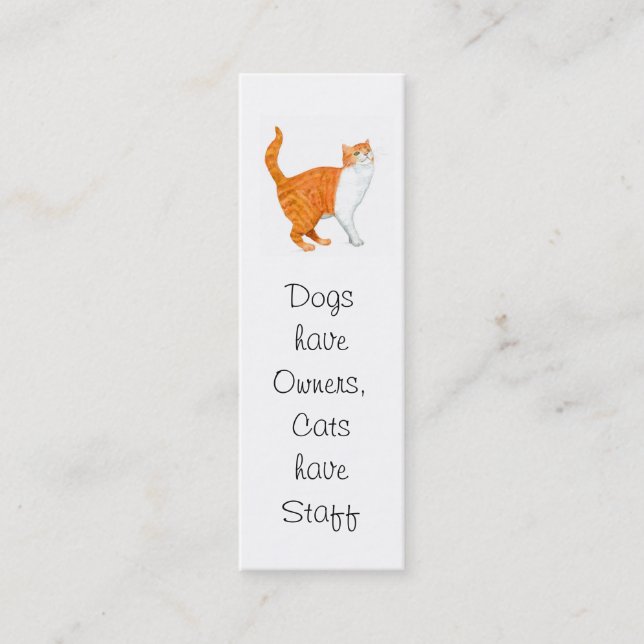 Ginger Cat Bookmark Mini Business Card (Front)