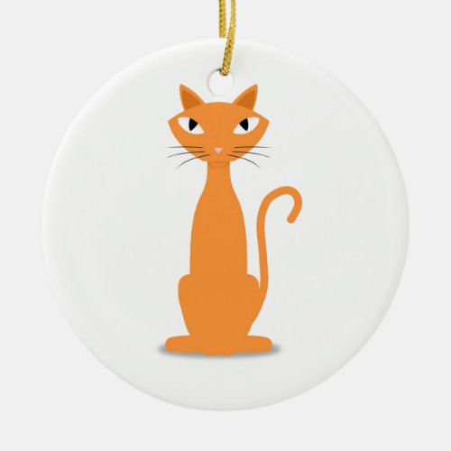 Ginger Cat Ceramic Ornament