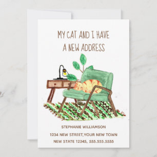 Ginger Cat Change of address Moving Announcement